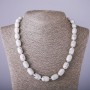 Ketting van chalcedoon, barrelvormige kralen, diameter 10×14 mm, lengte 47 cm