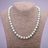 Ketting van natuurlijk larimar, gladde kraal, diameter 8(±)mm, lengte 45 cm