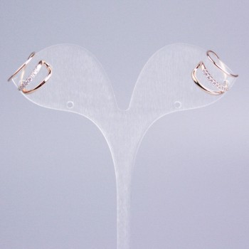 Drievoudige oorklem Xuping 18K Verguld witte strass 14x10mm +