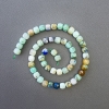 Kralen Chrysocolla Lazuriet natuursteen geslepen kubus, diameter 7×7 mm±, lengte 39 cm± aan een streng