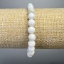 Armband van natuurlijk hemimorfiet, met een gladde kralen, diameter 6,5 mm ±, lengte 18 cm ± (elastisch)