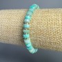 Armband Amazoniet natuursteen schijfjes, diameter 6×3 mm, lengte 18 cm, rekbaar, met kraaltjes