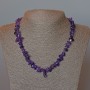Ketting Amethist natuursteen chips, diameter 9x5mm+-, lengte 45cm+